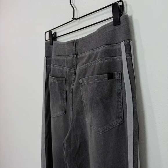 Halara Flex High Waisted Stripe Wide Leg Flowy Washed Casual Jeans Pockets M - Picture 5 of 7